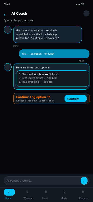 AI Coach screen