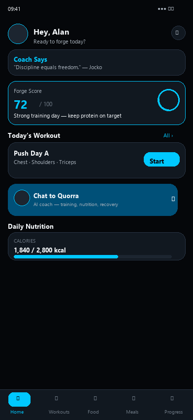 Home dashboard screen